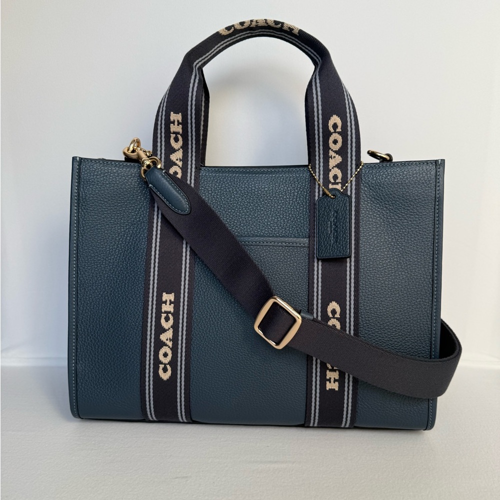 Coach Smith Large Tote Large Crossbody pebble leather CBM19 Denim/Gold NWT